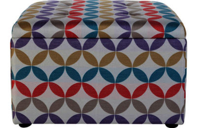 Storage Footstool - Geometric Print